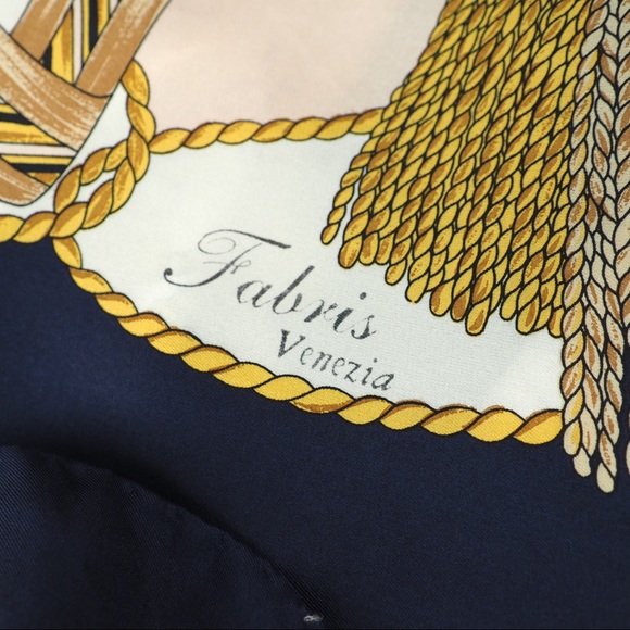 Vintage Accessories - Vintage Fabris Venezia silk equestrian theme scarf